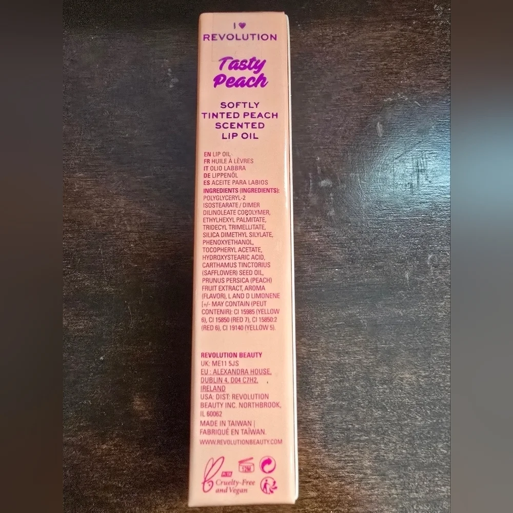 I Heart Revolution Tasty Peach Lip Oil SWEET PEACH New Sealed Box